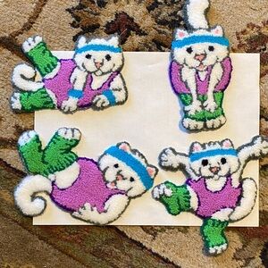 Vintage Cute Cat Patches iron on set of 4